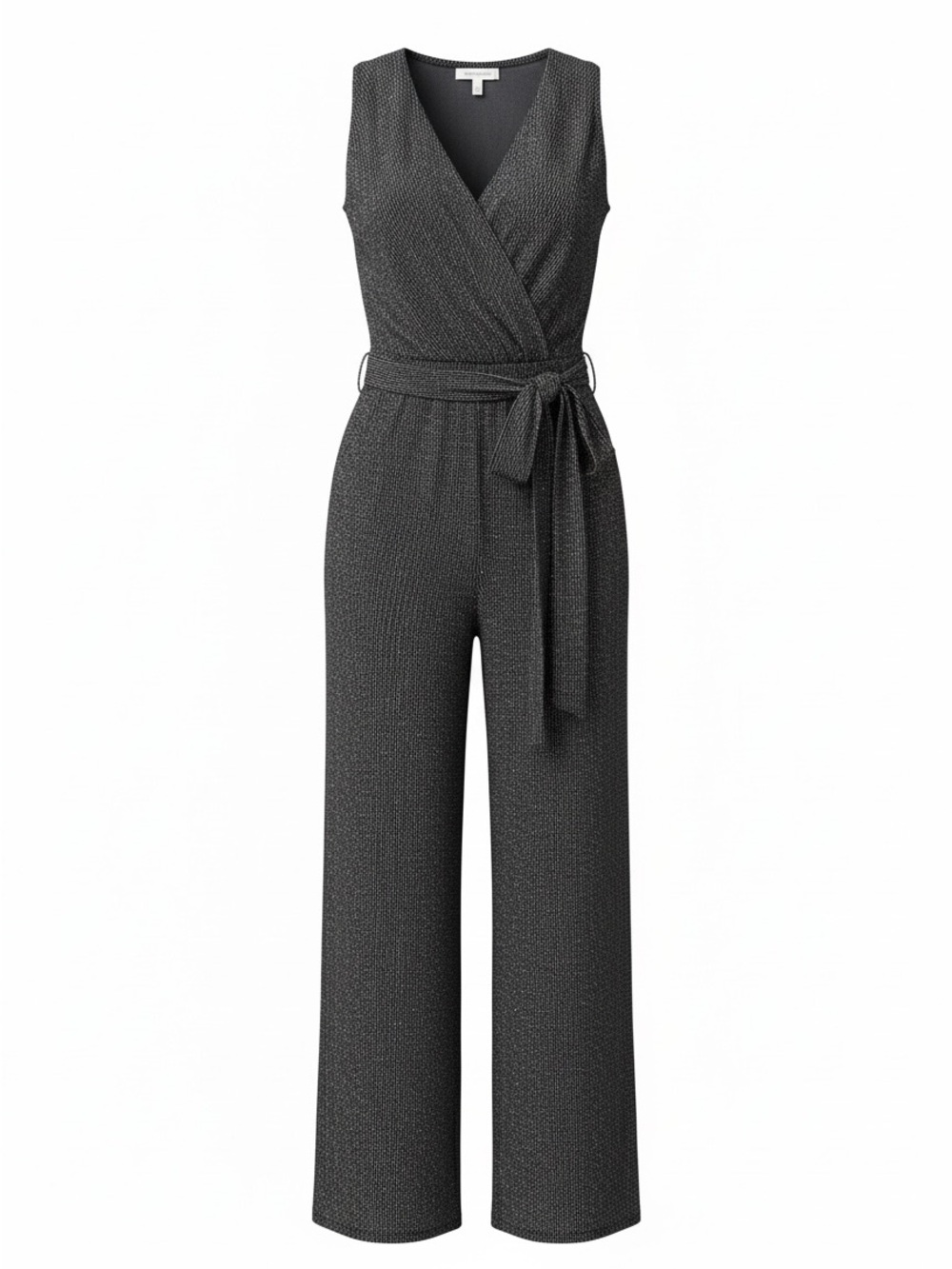 NWT LANE BRYANT BLACK SILVER SHIMMER STRIPE PANT JUMPSUIT LADIES SIZE 14/16